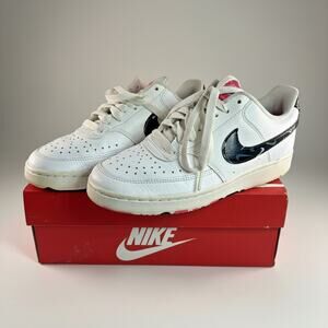 Nike Court Vision Low White Pink Black Sneakers Women Size 7 Casual